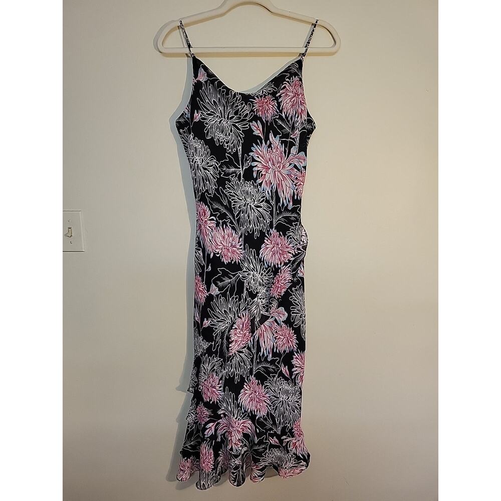 Women's Floral Print Sleeveless Maxi Dress Size 10 Ruffles Whimsygoth Romantic